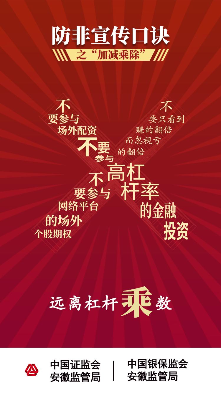 【2020年防宣傳月】防范非法證券期貨活動之“加減乘除十不要” 【2020年防宣傳月】防范非法證券期貨活動之“加減乘除十不要”